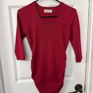 Red Knit Scoop Sweater Maternity